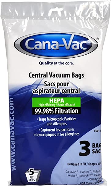 Cana-Vac Central Vacuum Bags (3 Pack)